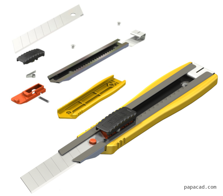 Knife Cad Models 3d Free Download Snap Off Knife 3d Stp Inventor
