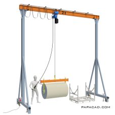Gantry Crane 2 tons pldrawings - 2D drawings with 3D models
